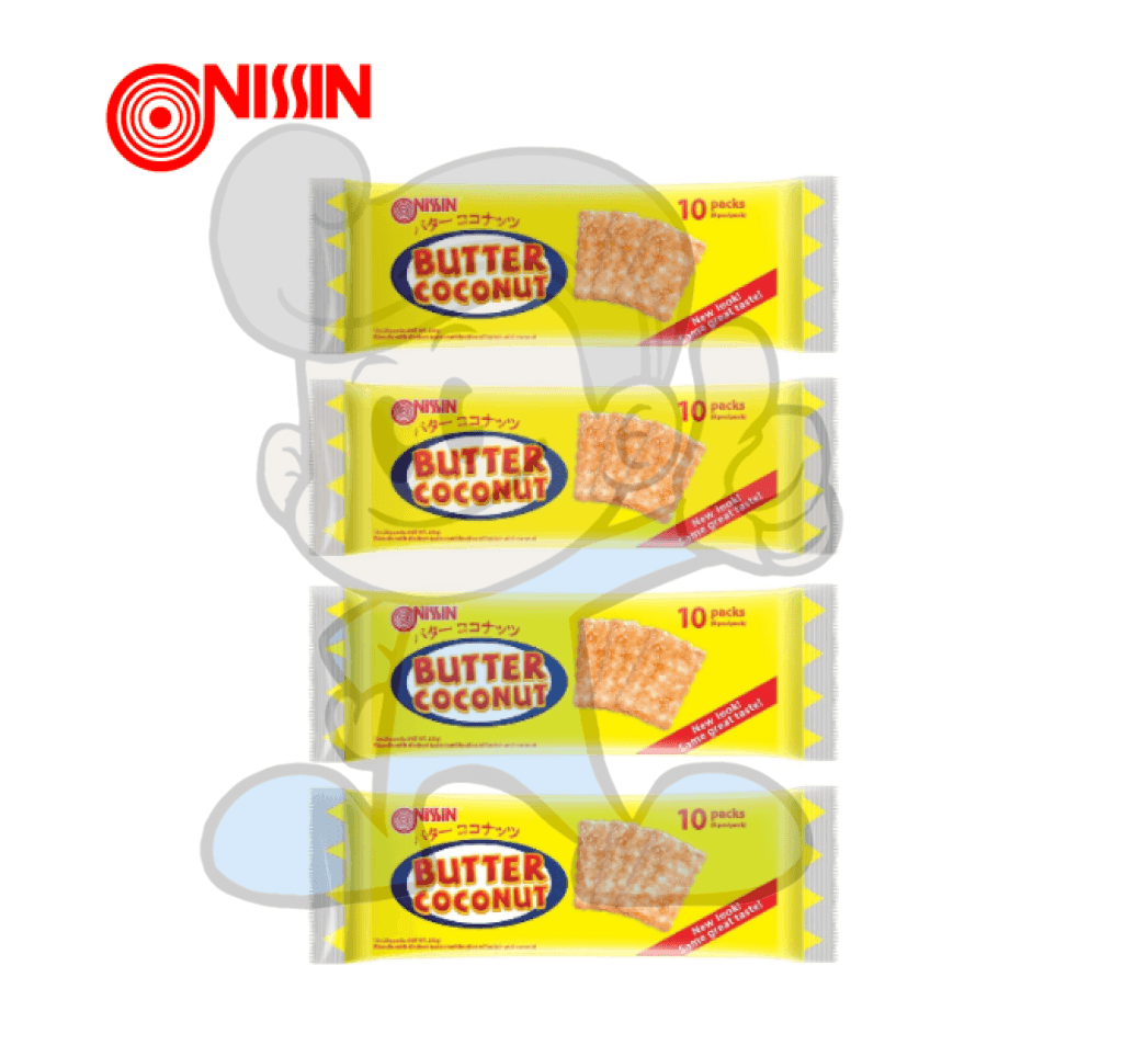 Nissin Butter Coconut Biscuits Pack Of 4 (4 X 250G) Groceries