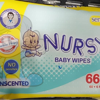 Nursy Sensitive Baby Wipes Unscented (2 X 66S) Mother &