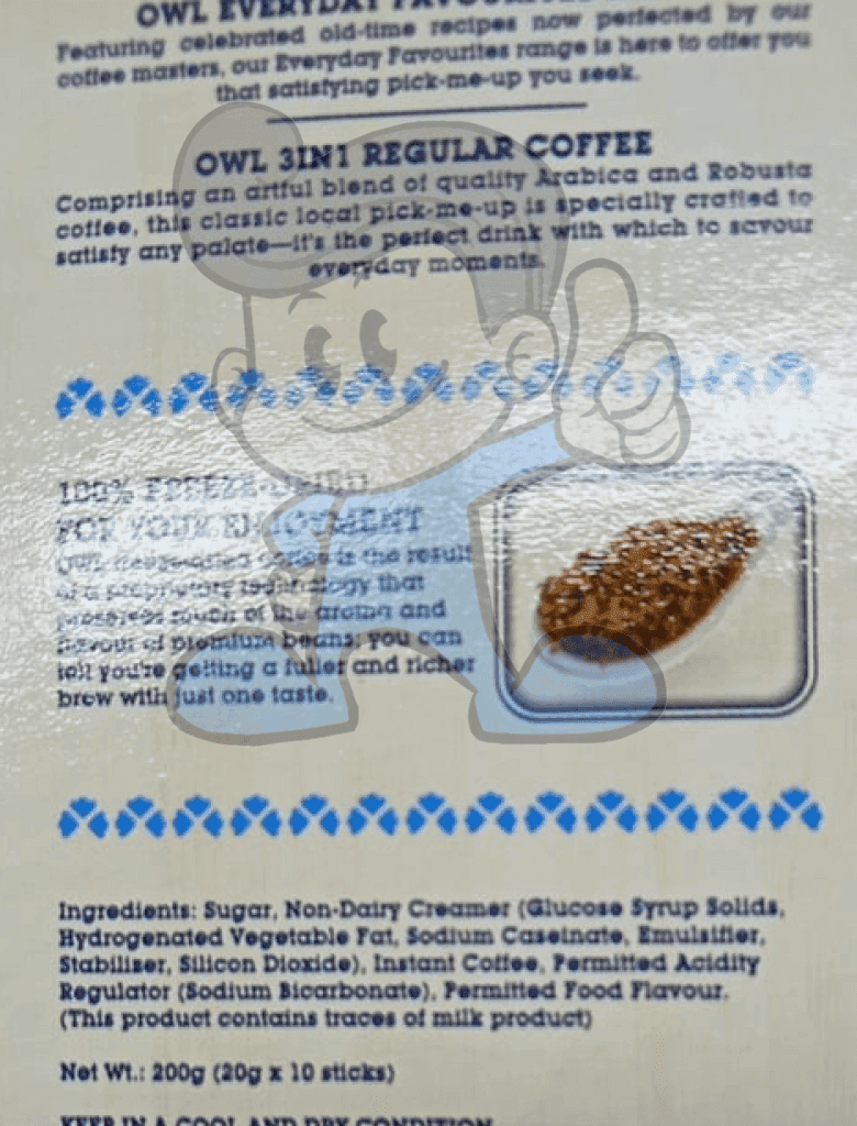 Owl 3In1 Regular Coffee (2 X 200 G) Groceries