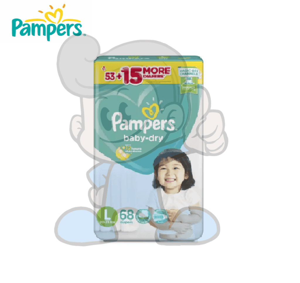 Pampers Baby Dry Large Diapers 68S Mother &