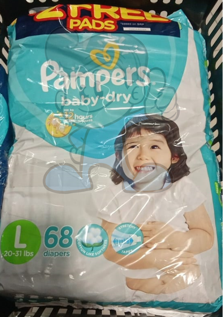 Pampers Baby Dry Large Diapers 68S Mother &