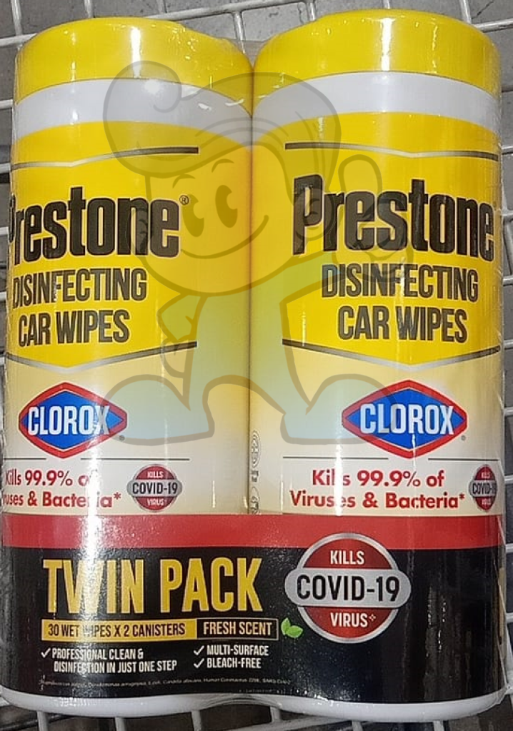 Prestone Disinfecting Car Wipes Clorox Fresh Scent (2 X 30S) Motors