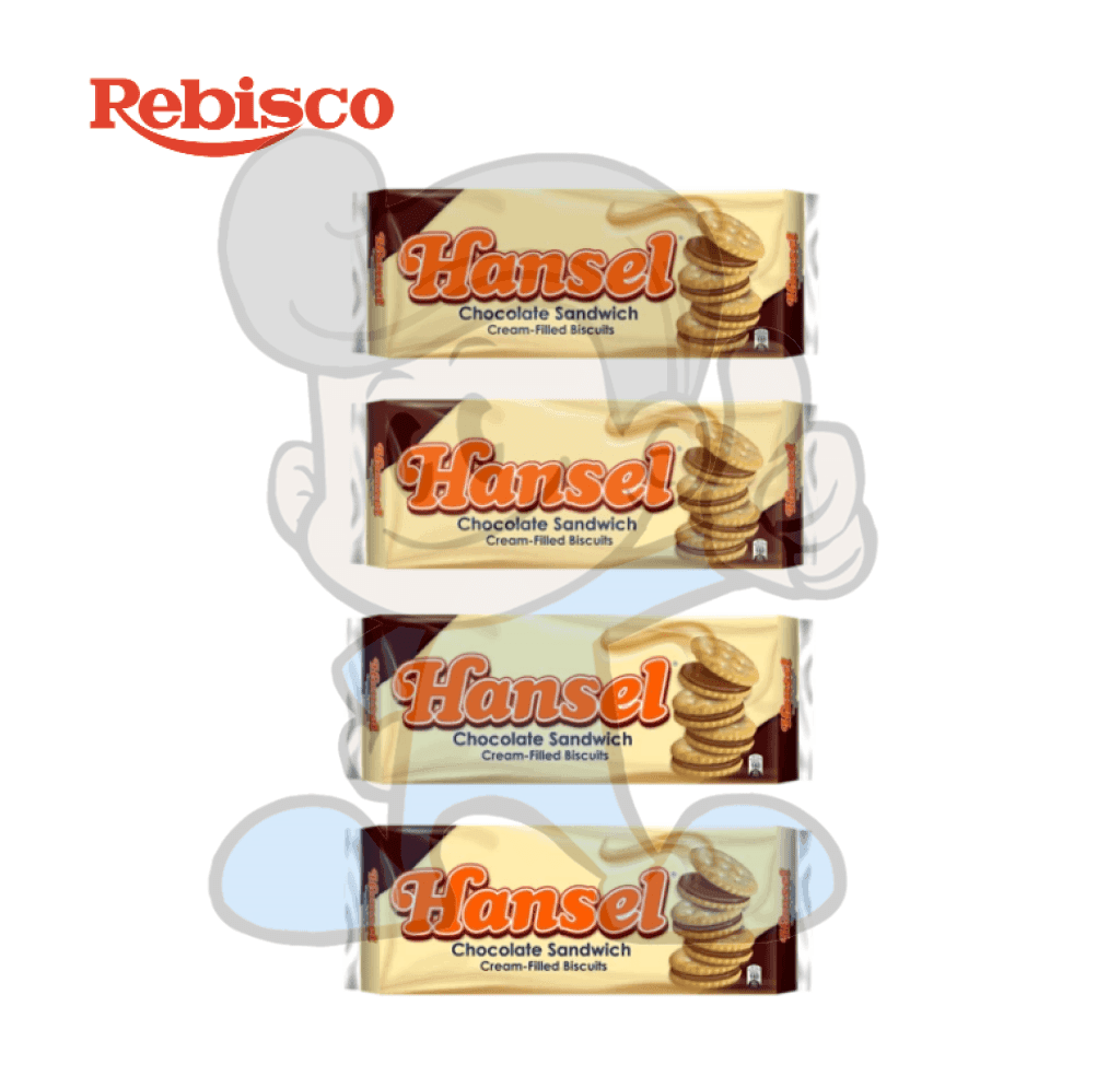 Rebisco Hansel Chocolate Sandwich Cream-Filled Biscuits Pack Of 4 (40 X 31G) Groceries