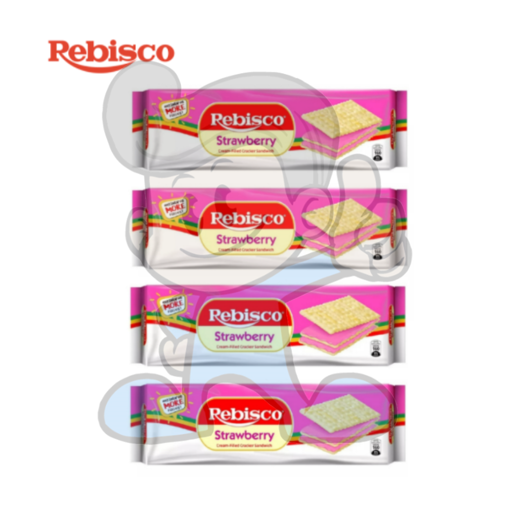Rebisco Strawberry Filled Cracker Sandwich Pack Of 4 (40 X 32G) Groceries