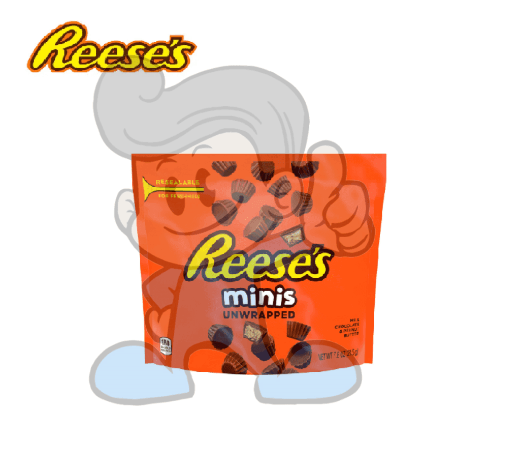 Reese&#39;s Minis Unwrapped Milk Chocolate And Peanut Butter Cups 215G Groceries