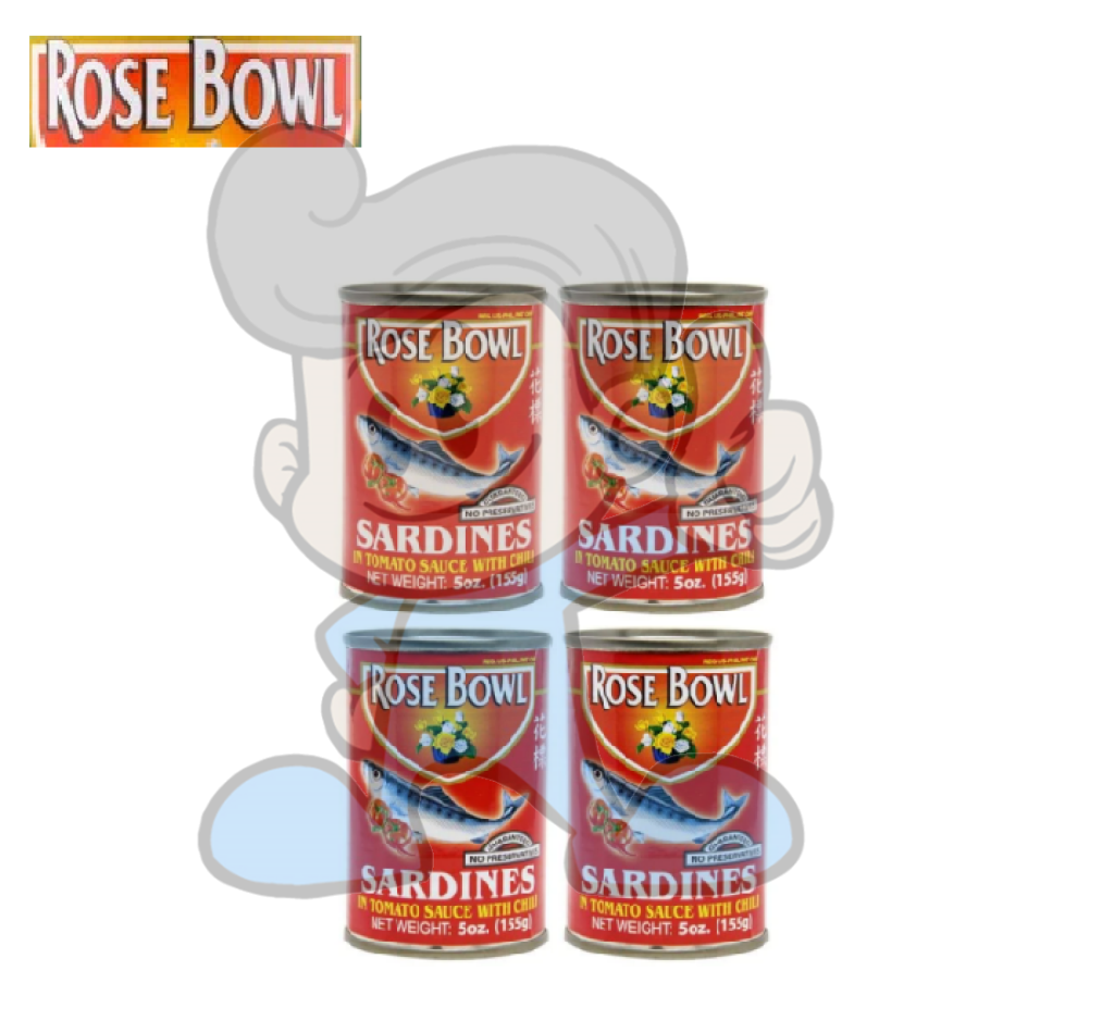Rose Bowl Sardines In Tomato Sauce With Chili (4 X 15 Oz) Groceries