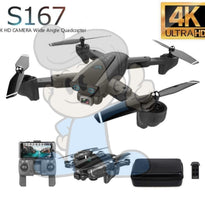 S167 4K 5G Wifi Foldable Rc Quadcopter Drone With Bag Cameras & Drones