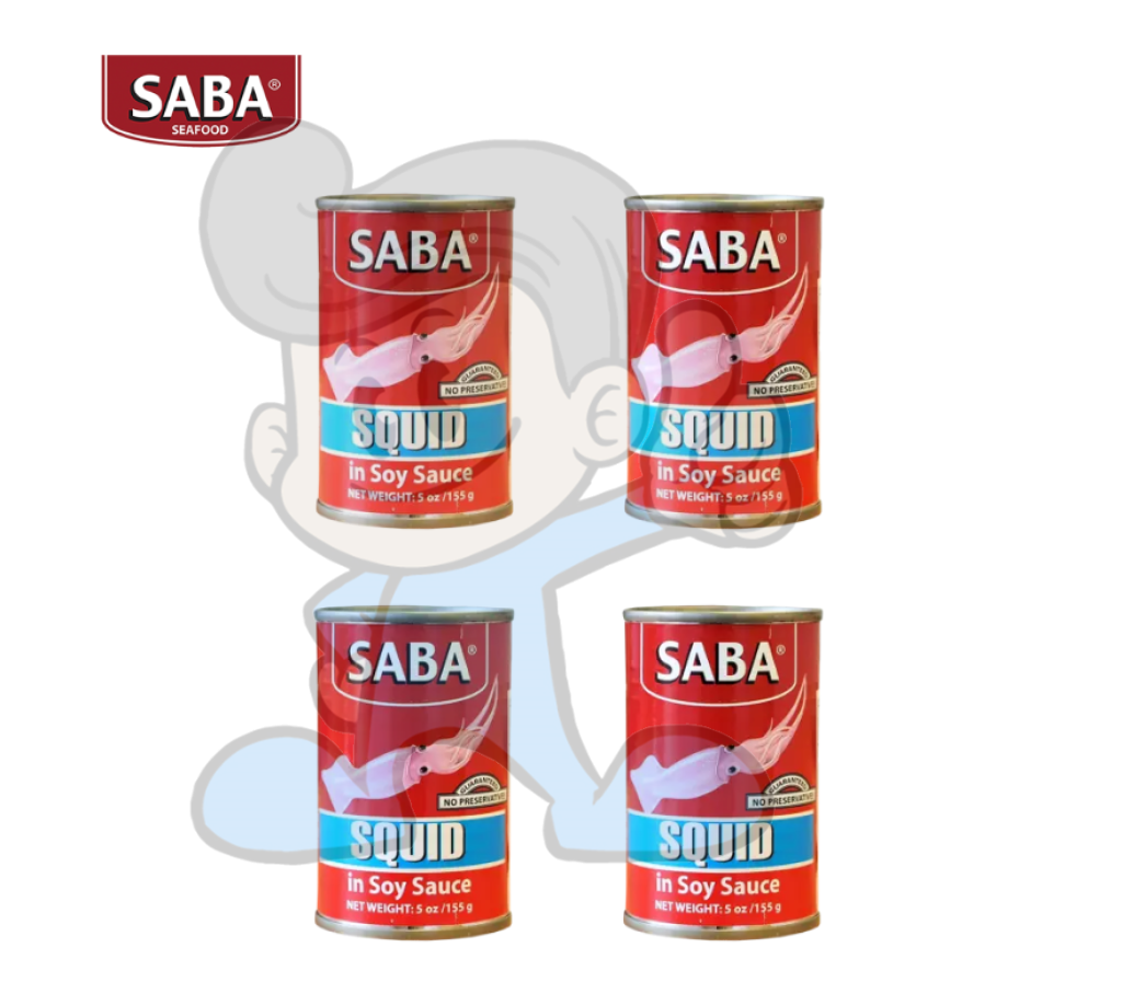 Saba Squid In Soy Sauce (4 X 155G) Groceries