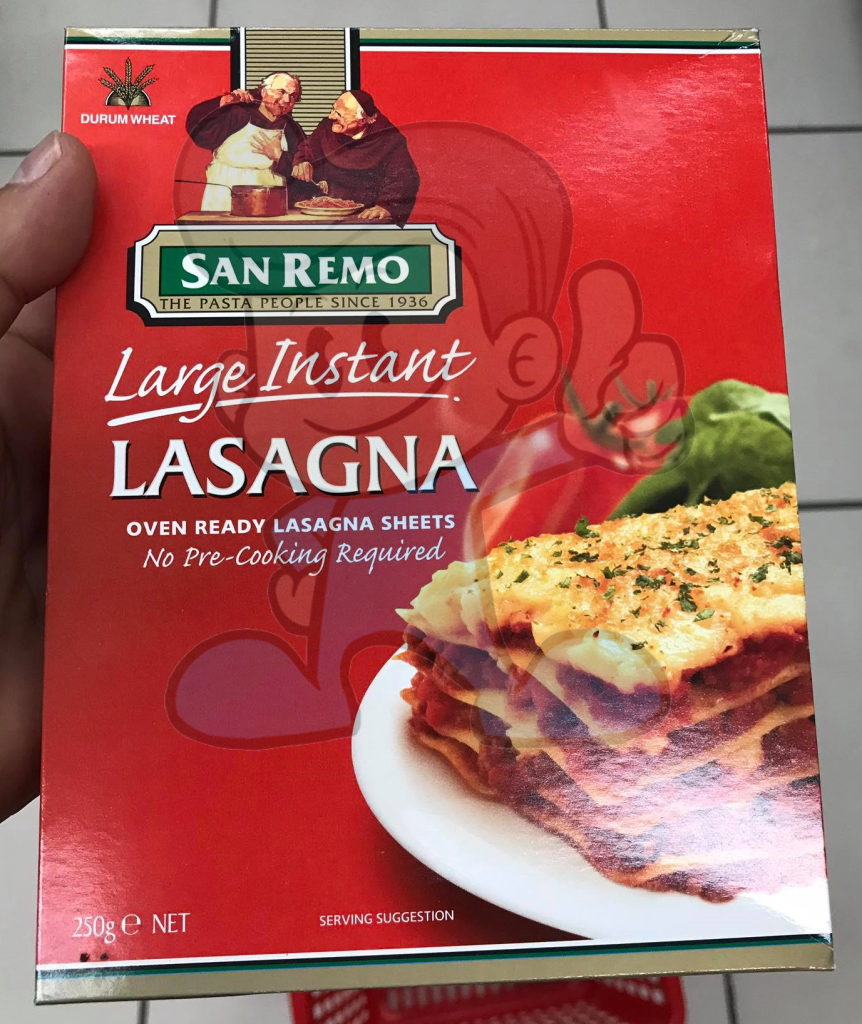 San Remo Large Instant Lasagna Sheets (2 X 250 G) Groceries