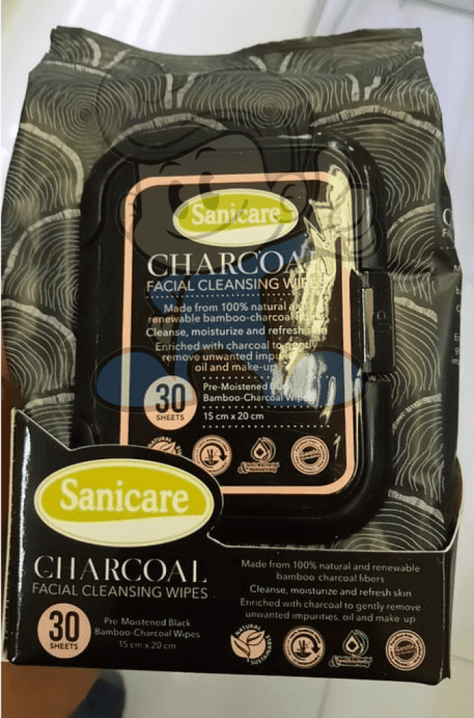 Sanicare Charcoal Facial Cleansing Wipes (2 X 30S) Beauty