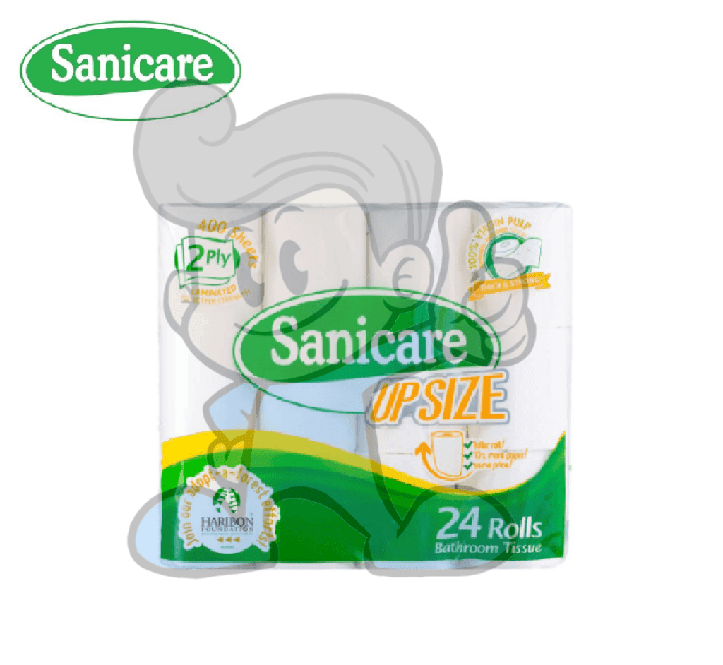 Sanicare Upsize Bathroom Tissue 2-Ply 12 Rolls Household Supplies