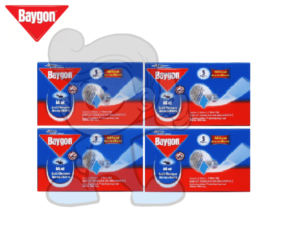 Scj Baygon Mat Anti-Dengue Mosquitoes Starter Pack (4 X 5S) Household Supplies