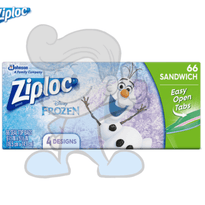 Scj Ziploc Seal Top Bags 66 Sandwich With 4 Frozen Designs Kitchen & Dining