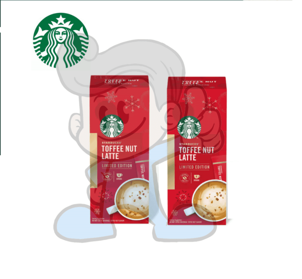 Starbucks Toffee Nut Latte Limited Edition Premium Mixes Arabica Instant Coffee (2 Boxes) Groceries