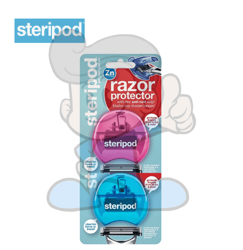 Steripod Clip-On Razor Protector Pink & Blue Beauty