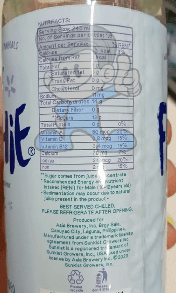 Sunkist Freshie Yoghurt (10 X 350 Ml) Groceries