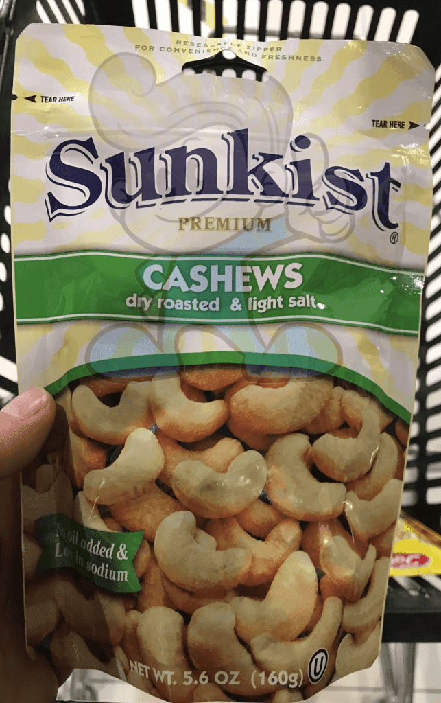 Sunkist Premium Cashews Dry Roasted And Light Salt 160G Groceries