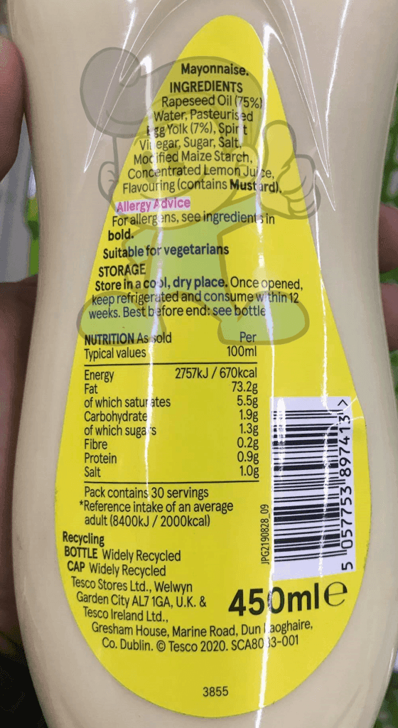 Tesco Mayonnaise (2 X 450 Ml) Groceries