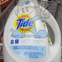 Tide Free &amp; Gentle He Liquid Laundry Detergent 64 Loads 2.72L Household Supplies