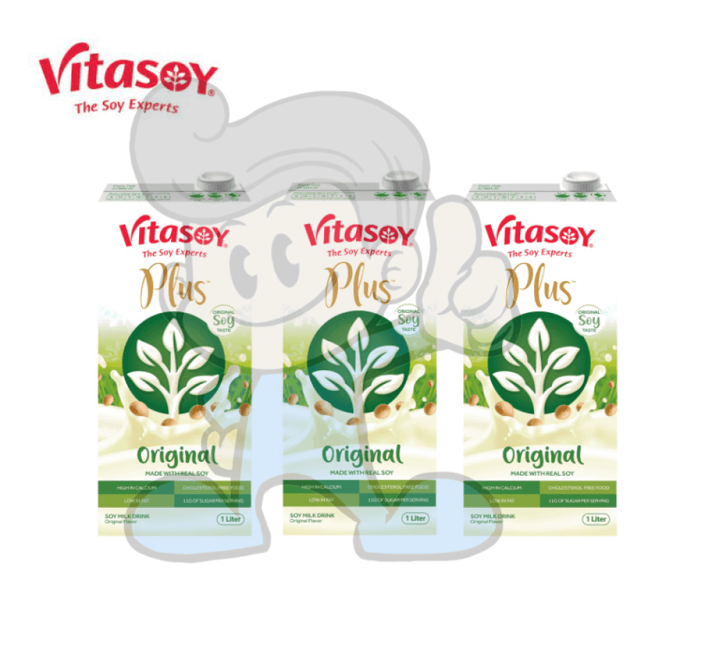 Vitasoy Plus Original (3 X 1L) Groceries