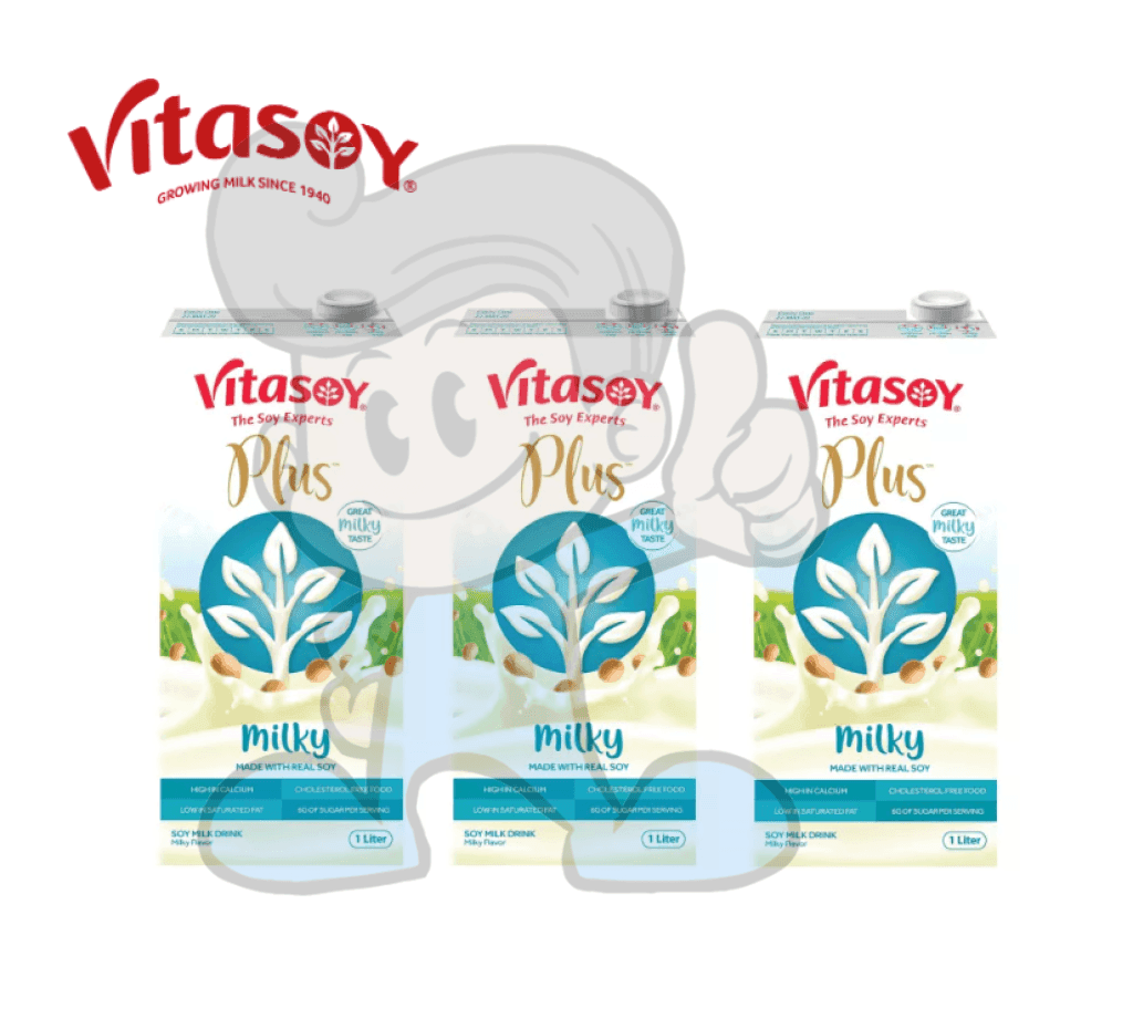 Vitasoy Plus Soy Milky Flavor Drink (3 X 1L) Groceries