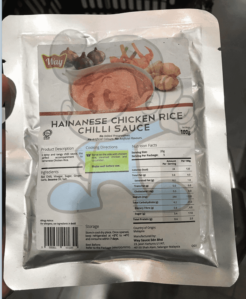 Way Hainanese Chicken Rice Chilli Sauce (3 X 100G) Groceries
