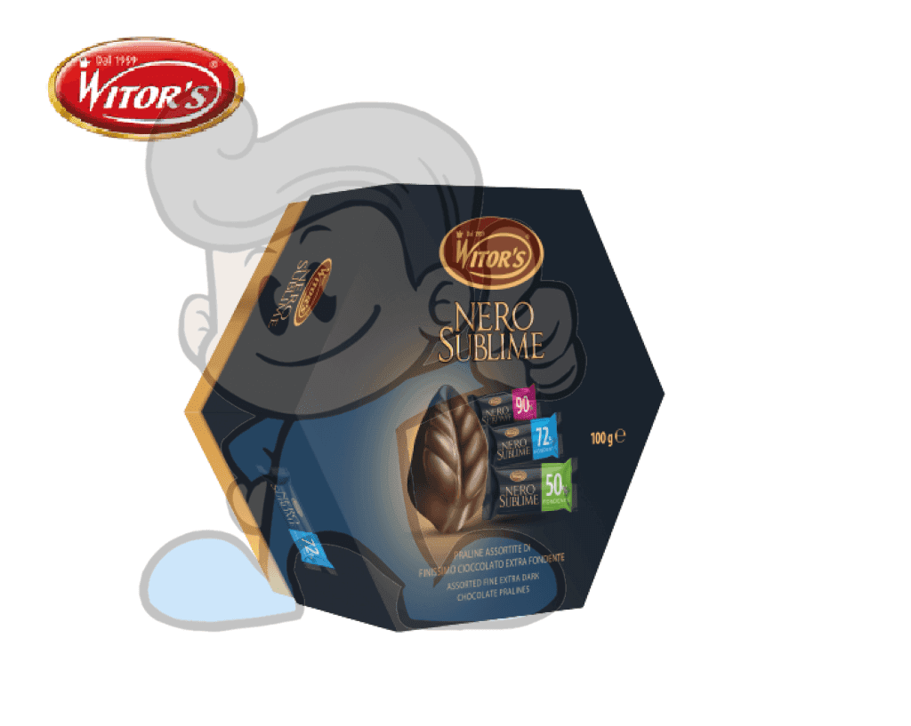 Witor&#39;s Nero Sublime Assorted Fine Extra Dark Chocolate Pralines 100G Groceries