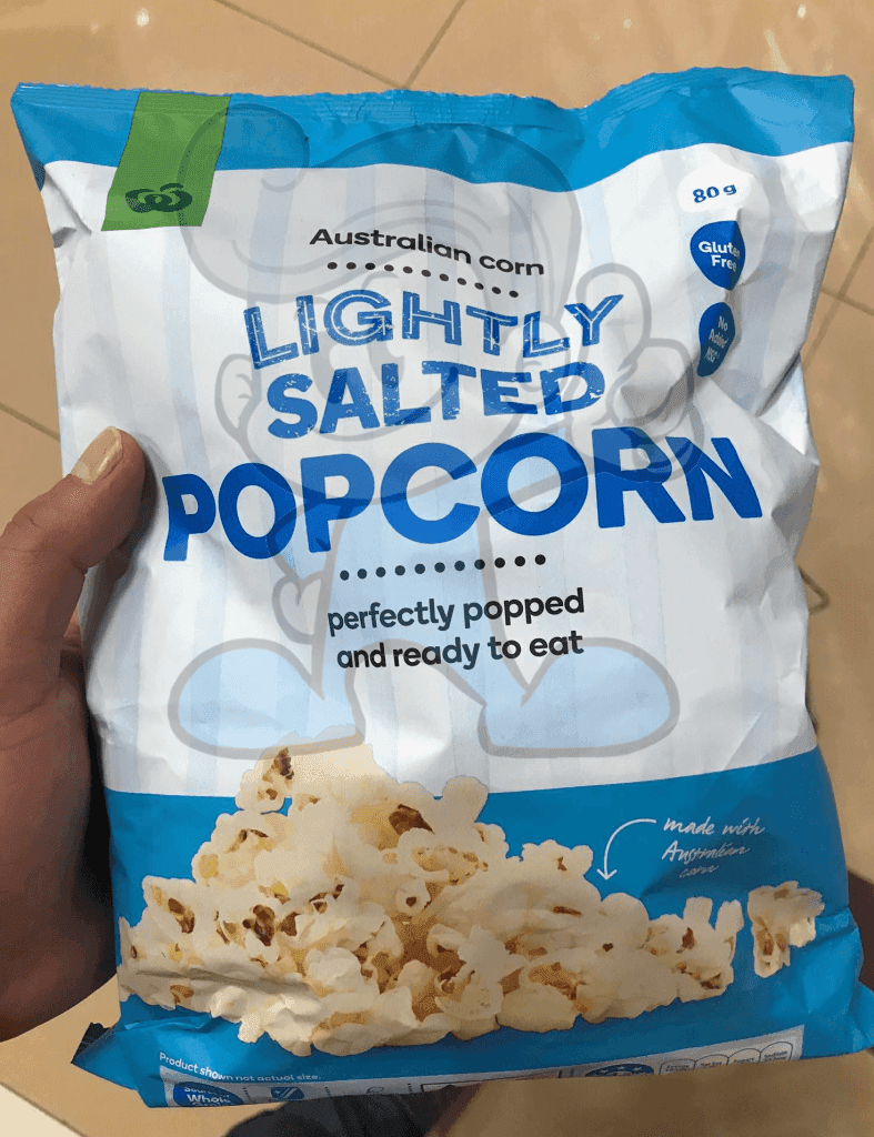 Woolworths Australian Corn Lightly Salted Popcorn (2 X 80 G) Groceries
