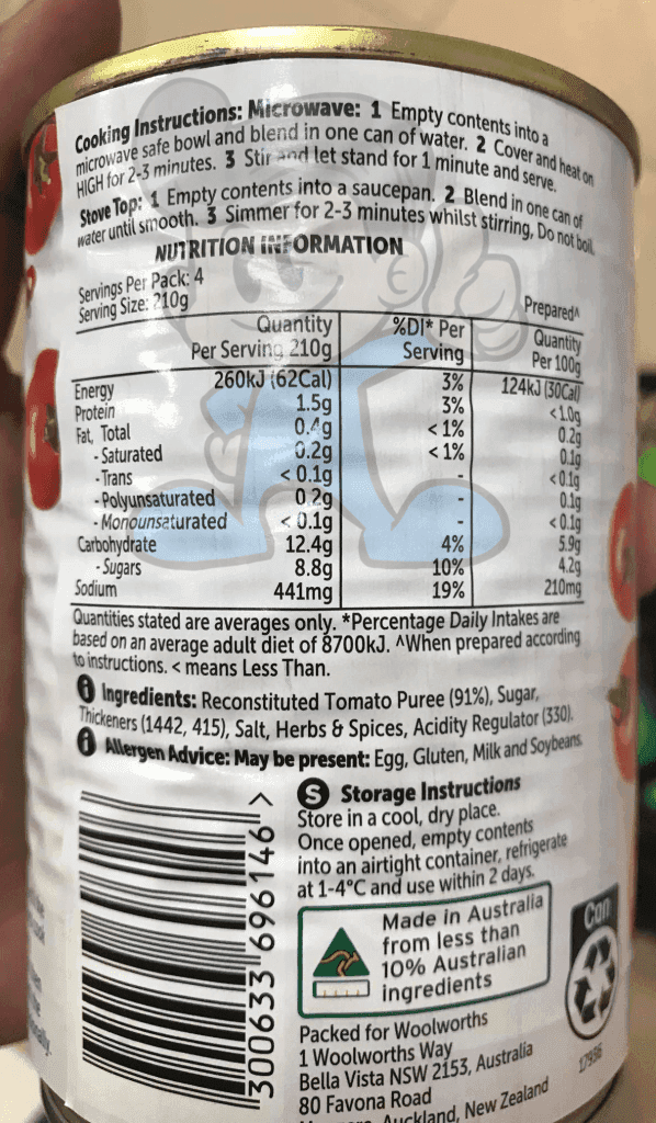 Woolworths Condensed Tomato Soup (3 X 420 G) Groceries