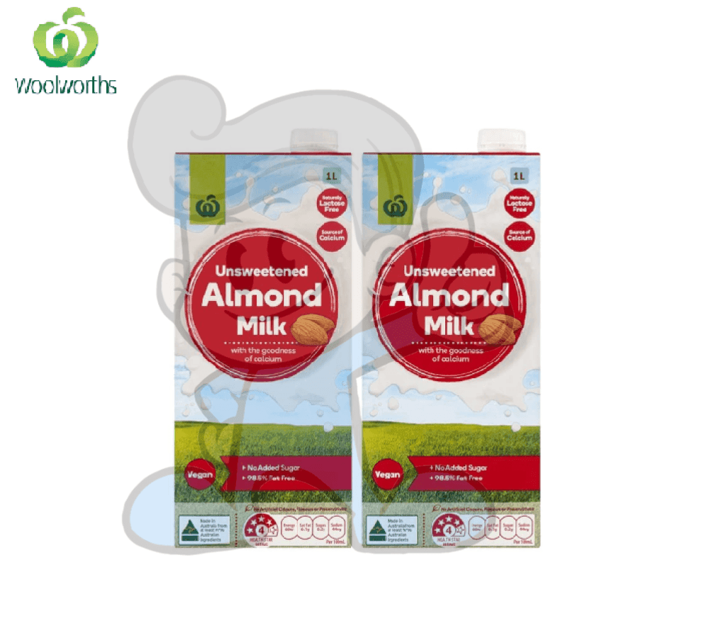 Woolworths Unsweetened Almond Milk (2 X 1L) Groceries