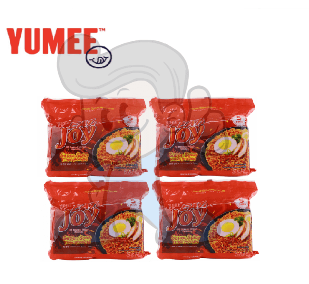 Yumee Eat & Joy Super Spicy Fried Noodle 5 Packs (350G) Set Of 4 Groceries